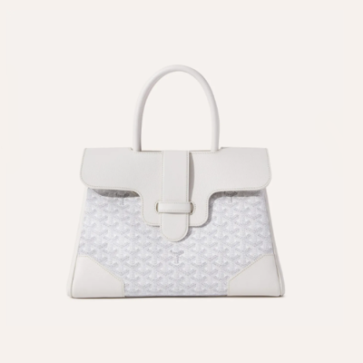 고야드 여성 화이트 카바스 사이공 백 - Goyard Womens Saigocmmlty Tote Bag - gob1129x