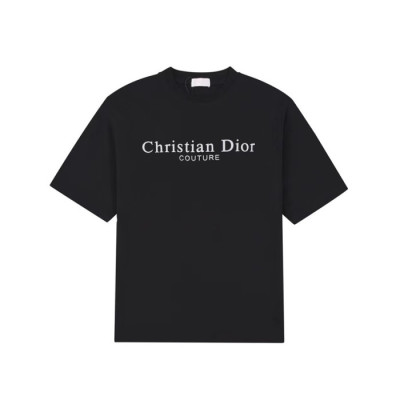 디올 남성 블랙 반팔티 - Dior Mens Black Tshirts - dic306x