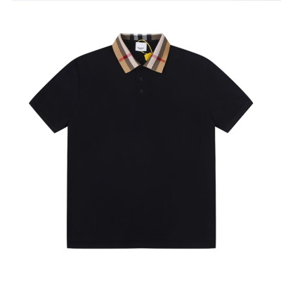 버버리 남성 블랙 폴로 반팔티 - Burberry Mens Black Tshirts - buc297x