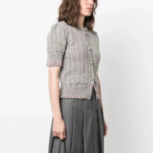 톰브라운 여성 그레이 반팔 니트 - Thom Browne Womens Gray Knits - thc48x