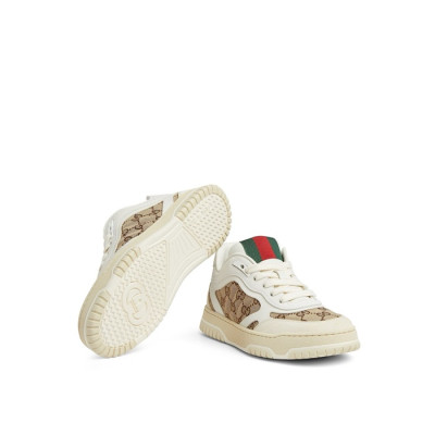 구찌 남/녀 베이지 스니커즈 - Gucci Unisex Beige Re-Web Sneakers - gus136x