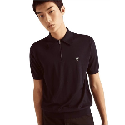 프라다 남성 블랙 반팔티 - Prada Mens Black Polo Tshirts - prc352x