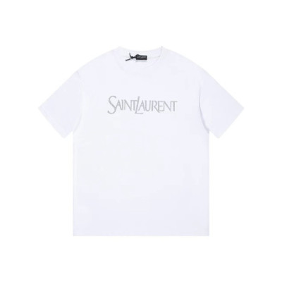 입생로랑 남성 화이트 반팔티 - Saint laurent Mens White Tshirts - ysc15x