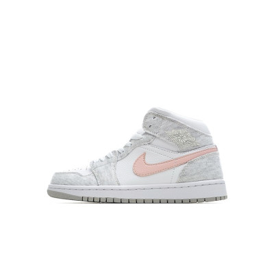 나이키 남/녀 그레이 하이탑 스니커즈 - Nike Air Jordan 1 Mid Unisex Sneakers - nis499x