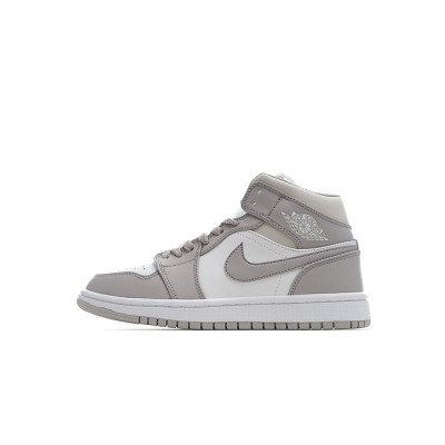 나이키 남/녀 그레이 하이탑 스니커즈 - Nike Air Jordan 1 Mid Unisex Sneakers - nis509x