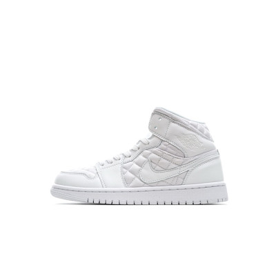 나이키 남/녀 화이트 하이탑 스니커즈 - Nike Air Jordan 1 Mid Unisex Sneakers - nis532x