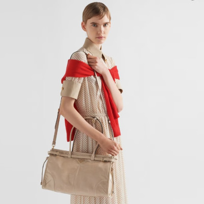 프라다 여성 베이지 럭스 소프트 백 - Prada Womens Beige LuxSoft Bag - prb1603x
