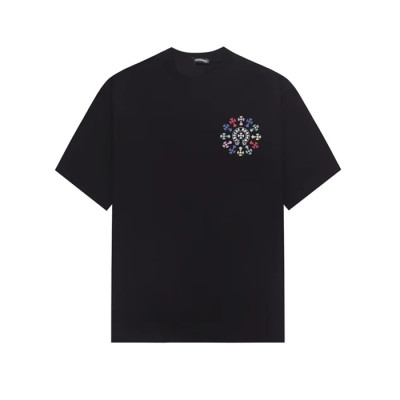 크롬하츠 남성 블랙 반팔티 - Chrom Hearts Mens Black Tshirts - chc133x