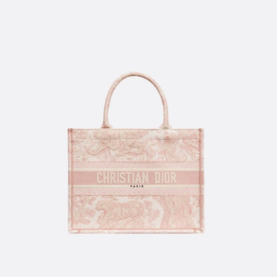 [당일배송] 디올 Toile de Jouy 자수 토트백 (미디엄) - dd468x