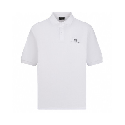 발렌시아가 남성 화이트 반팔 폴로 티셔츠 - Balenciaga Mens White Tshirts - cec639x