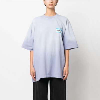 베트멍 남/녀 퍼플 반팔 티셔츠 - Vetements Unisex Purple Tshirts - vec663x