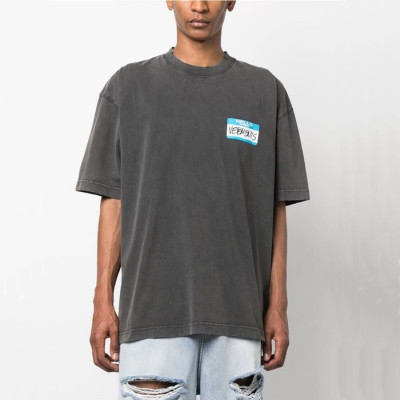 베트멍 남/녀 차콜 반팔 티셔츠 - Vetements Unisex Gray Tshirts - vec663x