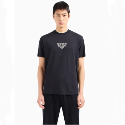 알마니 남성 블랙 반팔티 - Armani Mens Black Tshirts - arc18x