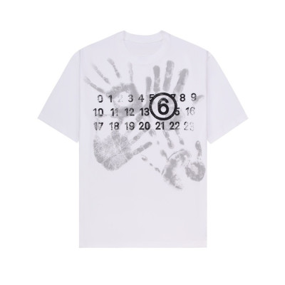 메종 마르지엘라 남/녀 화이트 반팔 티셔츠 - Maison Margiela Unisex White Tshirts - mac759x