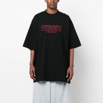 베트멍 남/녀 블랙 반팔 티셔츠 - Vetements Unisex Over Size Tshirts - vec773x