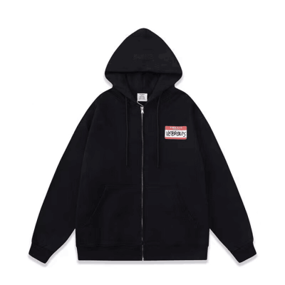 베트멍 남성 블랙 후드집업 - Vetements Mens Black Hoodie - vec812x