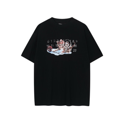 메종 마르지엘라 남/녀 블랙 반팔 티셔츠 - Maison Margiela Unisex Black Tshirts - mac833x