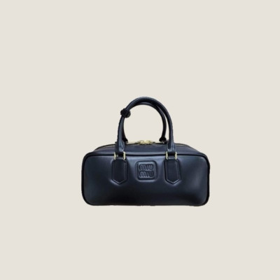 미우미우 여성 블랙 아르카디 볼링백 - Miumiu Womens Arcadie Bag - mib1989x