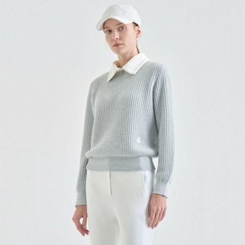 [LANVIN BLANC] 랑방블랑 여성 인타르시아 니트 탑 - gol337x