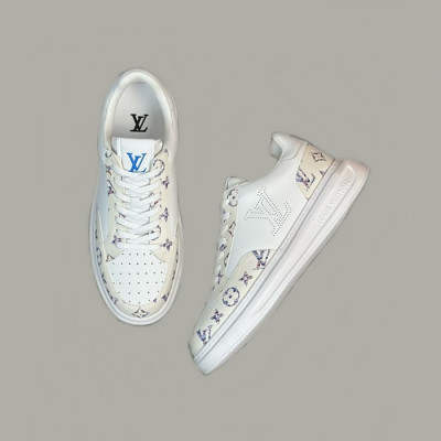 루이비통 남성 아이보리 스니커즈 - Louis vuitton Mens Ivory Sneakers - lvs757x