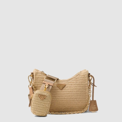 프라다 여성 리에디션 테수토 1BH204 - Prada Womens Beige Hobo Bag - prb2045x