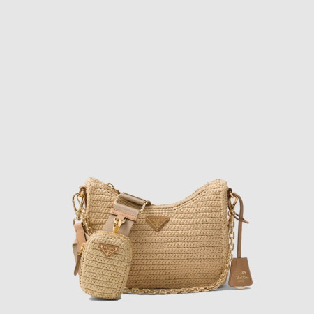 프라다 여성 리에디션 테수토 1BH204 - Prada Womens Beige Hobo Bag - prb2045x