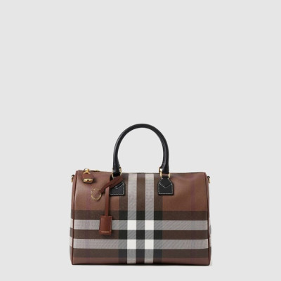 버버리 여성 미디엄 체크 볼링백 - Burberry Womens Medium Check Bowling Bag - bub2106x