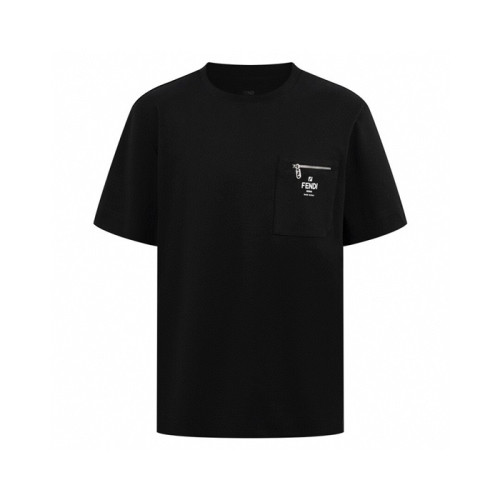 펜디 남성 블랙 반팔 티셔츠 - Fendi Mens Black Tshirts - fec928x