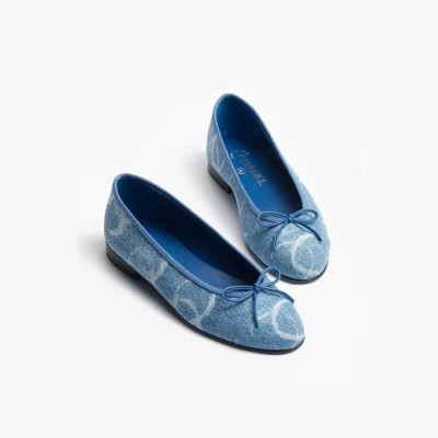 샤넬 여성 블루 발레리나 플랫 - Chanel Womens Flat Shoes - chs991x