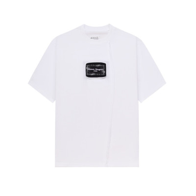 메종 마르지엘라 남성 화이트 반팔 티셔츠 - Maison Margiela Mens White Tshirts - mac1001x