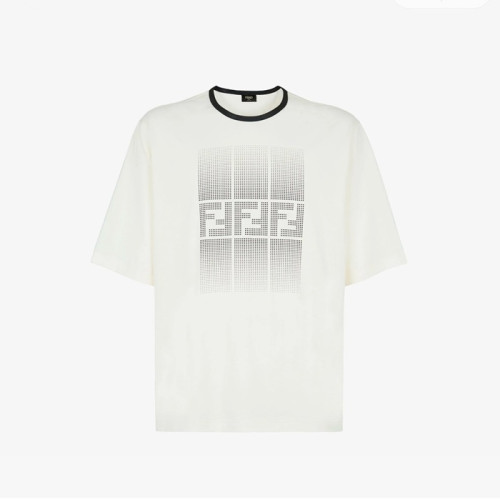 펜디 남성 화이트 반팔 티셔츠 - Fendi Mens White Tshirts - fec1007x