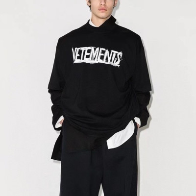 베트멍 남/녀 블랙 반팔 티셔츠 - Vetements Unisex Over Size Tshirts - vec1053x