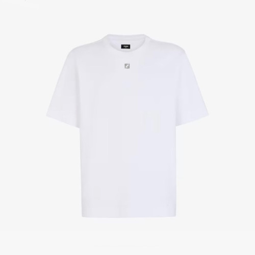 펜디 남성 화이트 반팔 티셔츠 - Fendi Mens White Tshirts - fec1298x