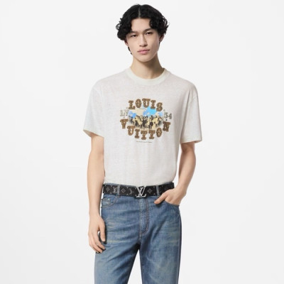 루이비통 남성 라운드 반팔 티셔츠 - Louis vuitton Mens Round Tshirts - lvc1893x