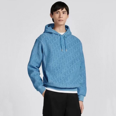 디올 남/녀 블루 후드티 - Dior Unisex Blue Hoodie - dic1957x