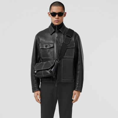 버버리 남성 가죽 자켓 - Burberry Mens Black Jackets - buc1976x