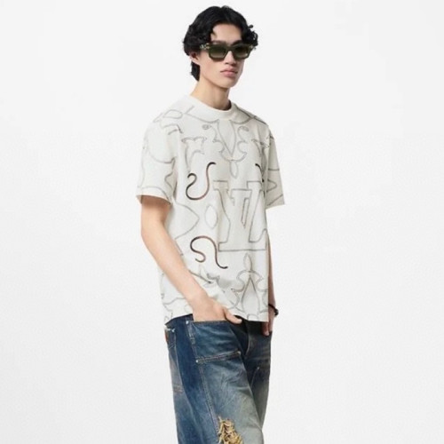 루이비통 남성 라운드 반팔 티셔츠 - Louis vuitton Mens Round Tshirt - lvc2077x