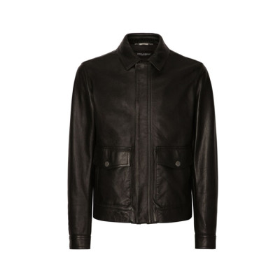 돌체앤가바나 남성 가죽 자켓 - Dolce&Gabbana Mens Black Jackets - doc2224x