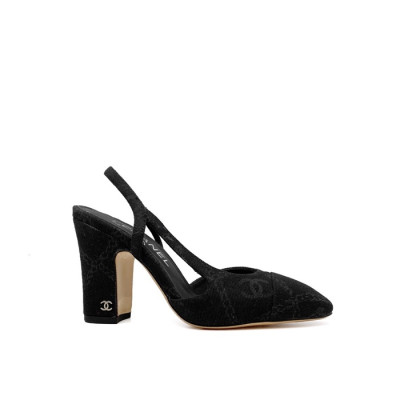 샤넬 여성 하이힐 슬링백 - Chanel Womens Black Slingback - chs1438x