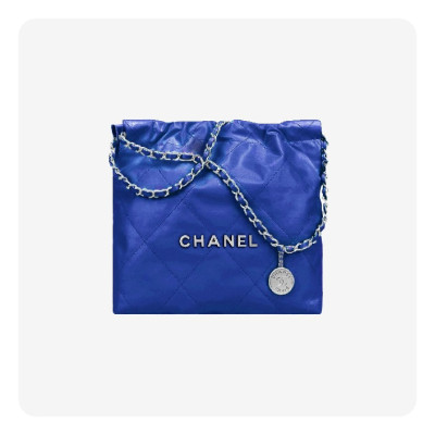 샤넬 22백 스몰 블루 실버 - Chane 22 Bag Small Bag - ch2718z