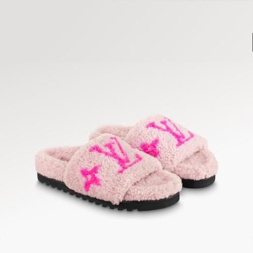 루이비통 여성 봄 디아 플랫뮬 시어링 슬리퍼 - Louis vuitton Womens Slipper - lvs1678x