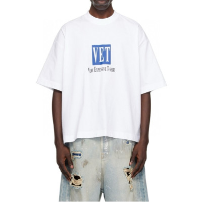 베트멍 남/녀 화이트 반팔 티셔츠 - Vetements Unisex Over Size Tshirts - vec4582x