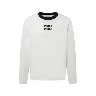 미우미우 남/녀 라운드 긴팔티 - Miumiu Unisex Round Tshirt - mic4685x