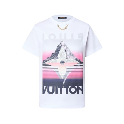 루이비통 남성 라운드 반팔 티셔츠 - Louis vuitton Mens Round Tshirt - lvc4686x