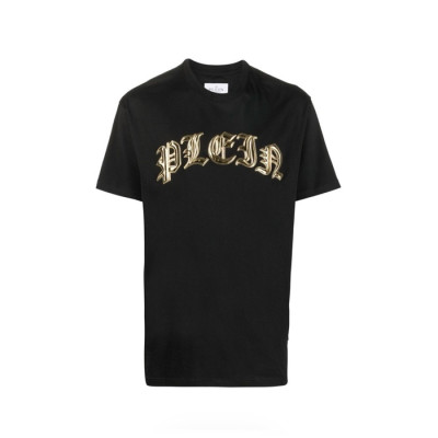 필립플레인 남성 블랙 반팔티 - Philipp-plein Mens Black Tshirt - phc4714x