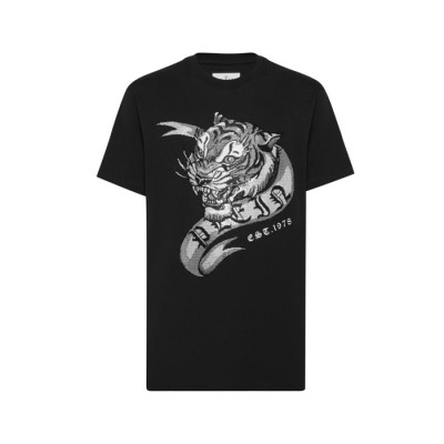 필립플레인 남성 라운드 반팔티 - Philipp-plein Mens Round Tshirt - phc4777x