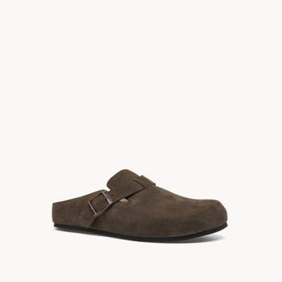 더 로우 여성 휴고 슬라이드 스웨이드 애쉬 - The Row Womens Hugo Slide in Suede - ths3311x