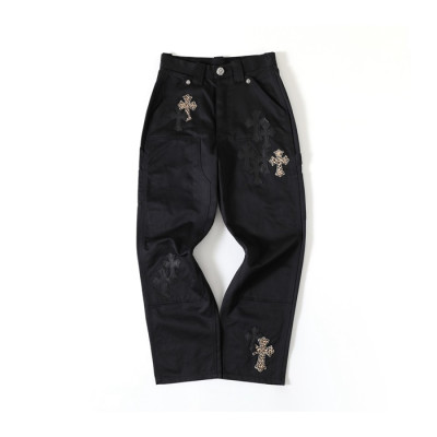 크롬하츠 남성 블랙 청바지 - Chrom Hearts Mens Black Jeans - chc5178x