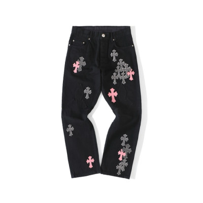 크롬하츠 남성 블랙 청바지 - Chrom Hearts Mens Black Jeans - chc5179x