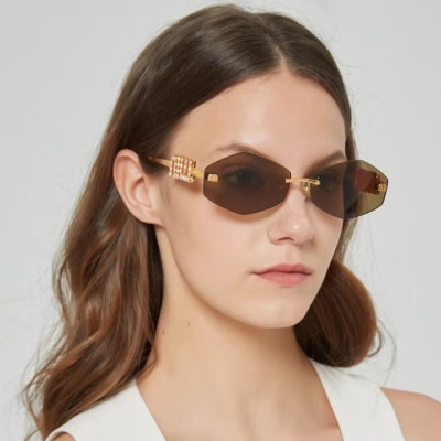 미우미우 여성 프리미엄 메탈 프레임 선글라스 - Miumiu Womens Premium Metal Frame Sunglasses - acc3794x